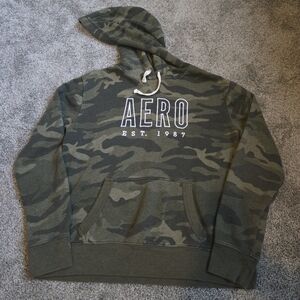 Aeropostale  Green Camo Hoodie Sweater Size Medium